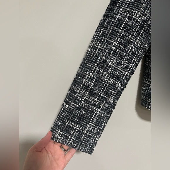 NWT Ann Taylor Factory Black/Gray Tweed Suit Jacket Skirt 8 Petite Old Money - Picture 6 of 13